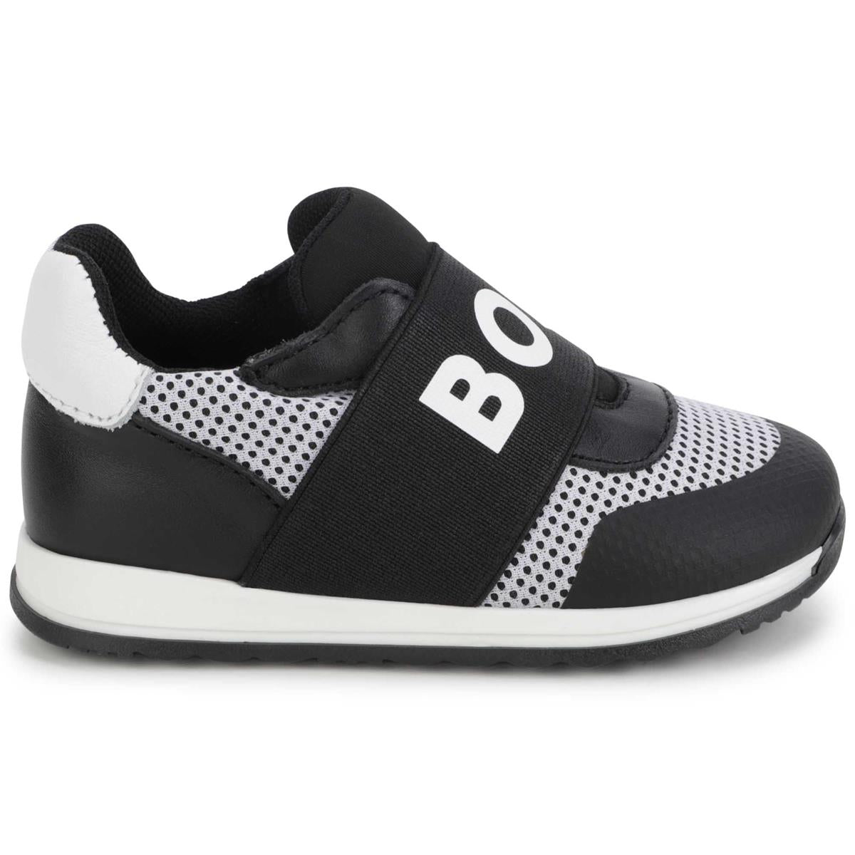 Boys Black Logo Shoes