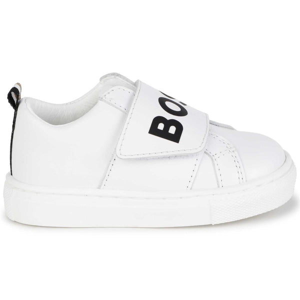 Boys & Girls White Logo Shoes