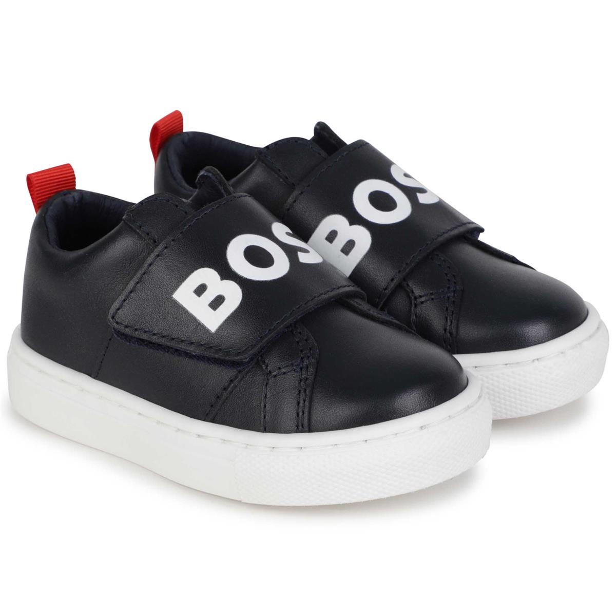 Boys & Girls Black Logo Shoes