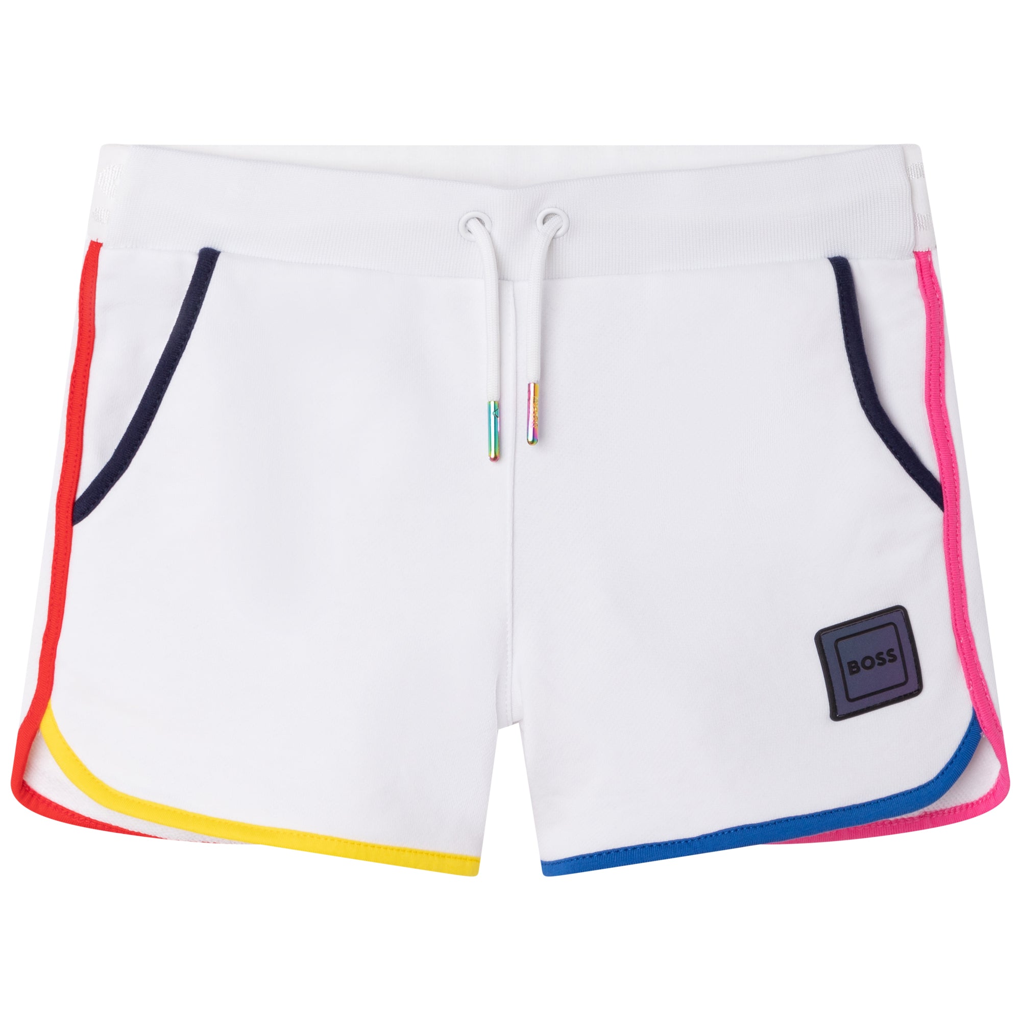 Boys & Girls White Cotton Shorts