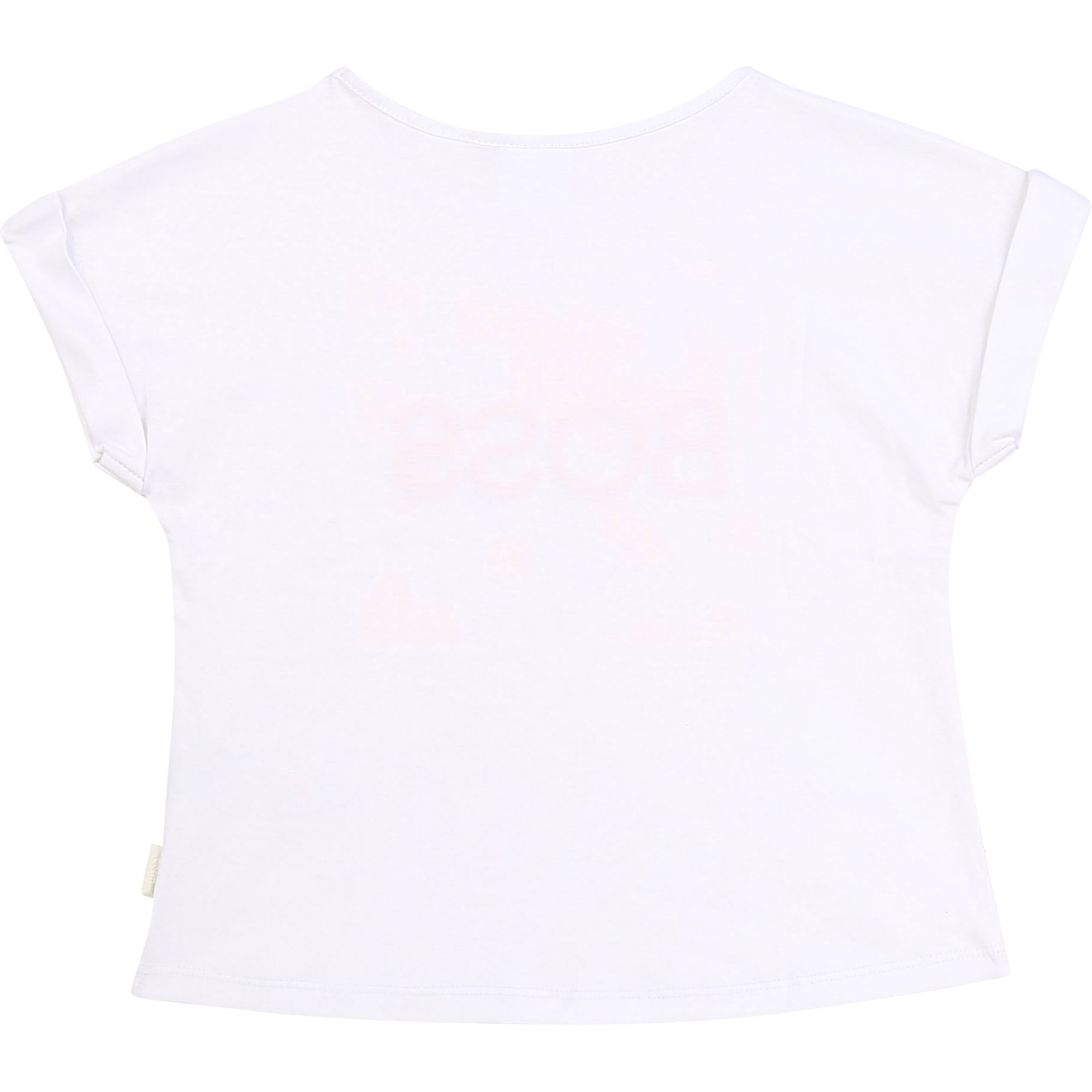 Girls White Logo Cotton T-Shirt