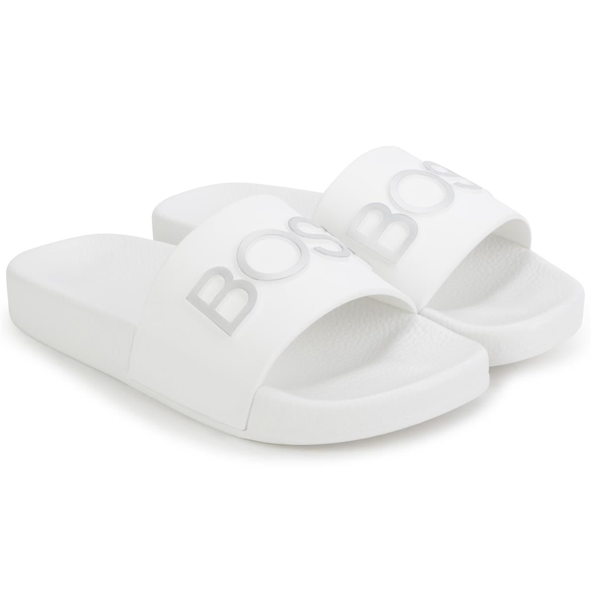 Girls White Logo Sandals