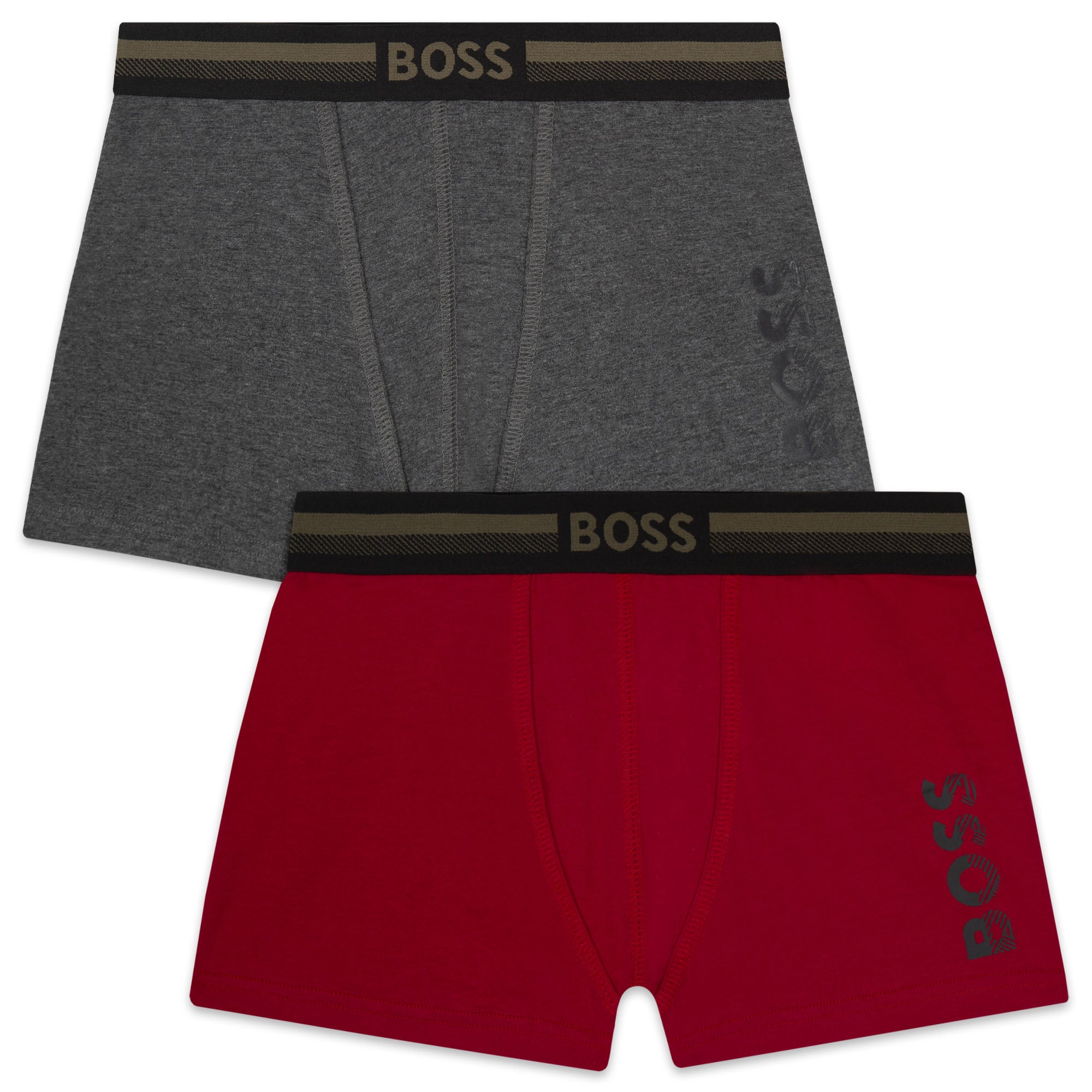 Boys Grey Cotton Underwear Set(2 Pack)