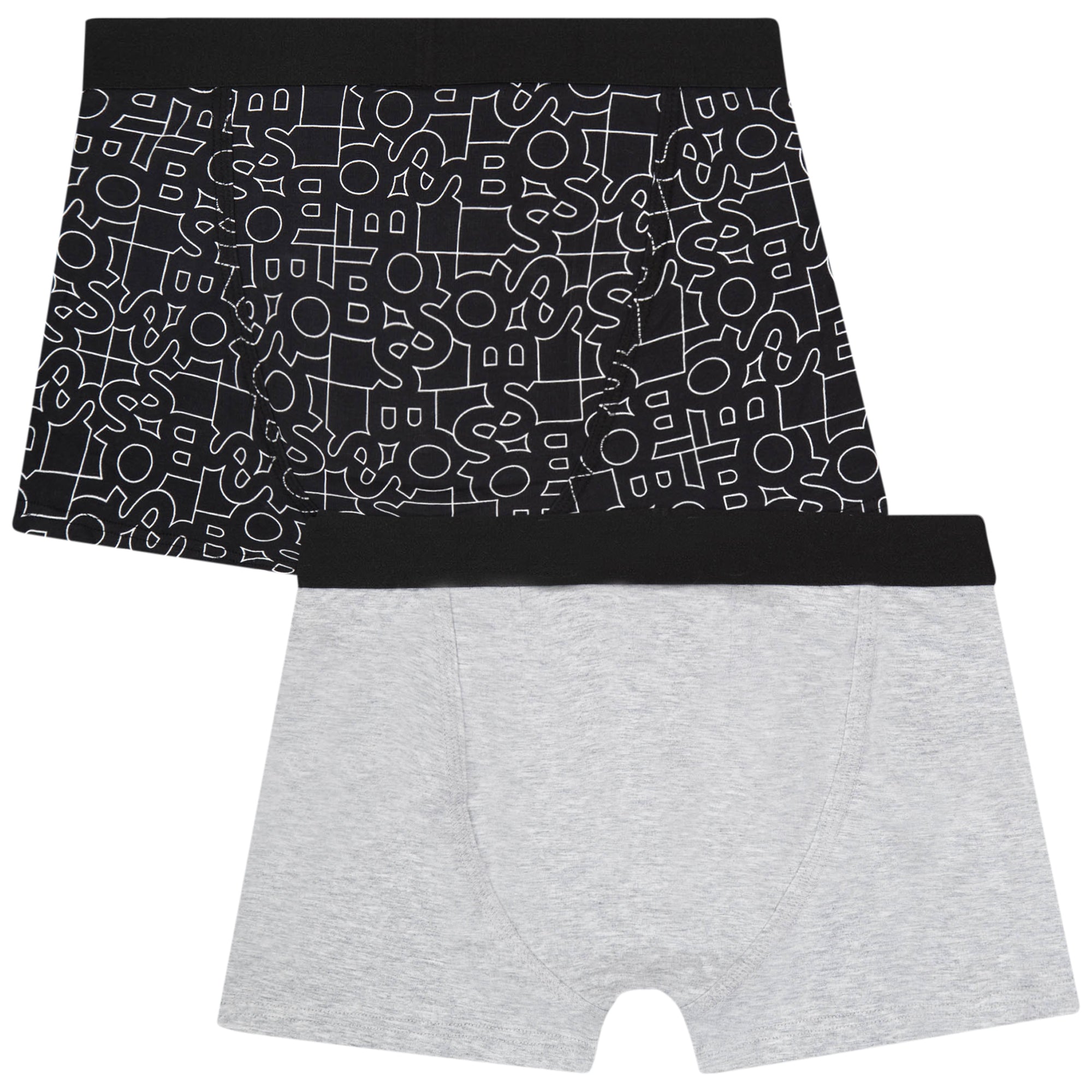 Boys Black Cotton Underwear Set(2 Pack)