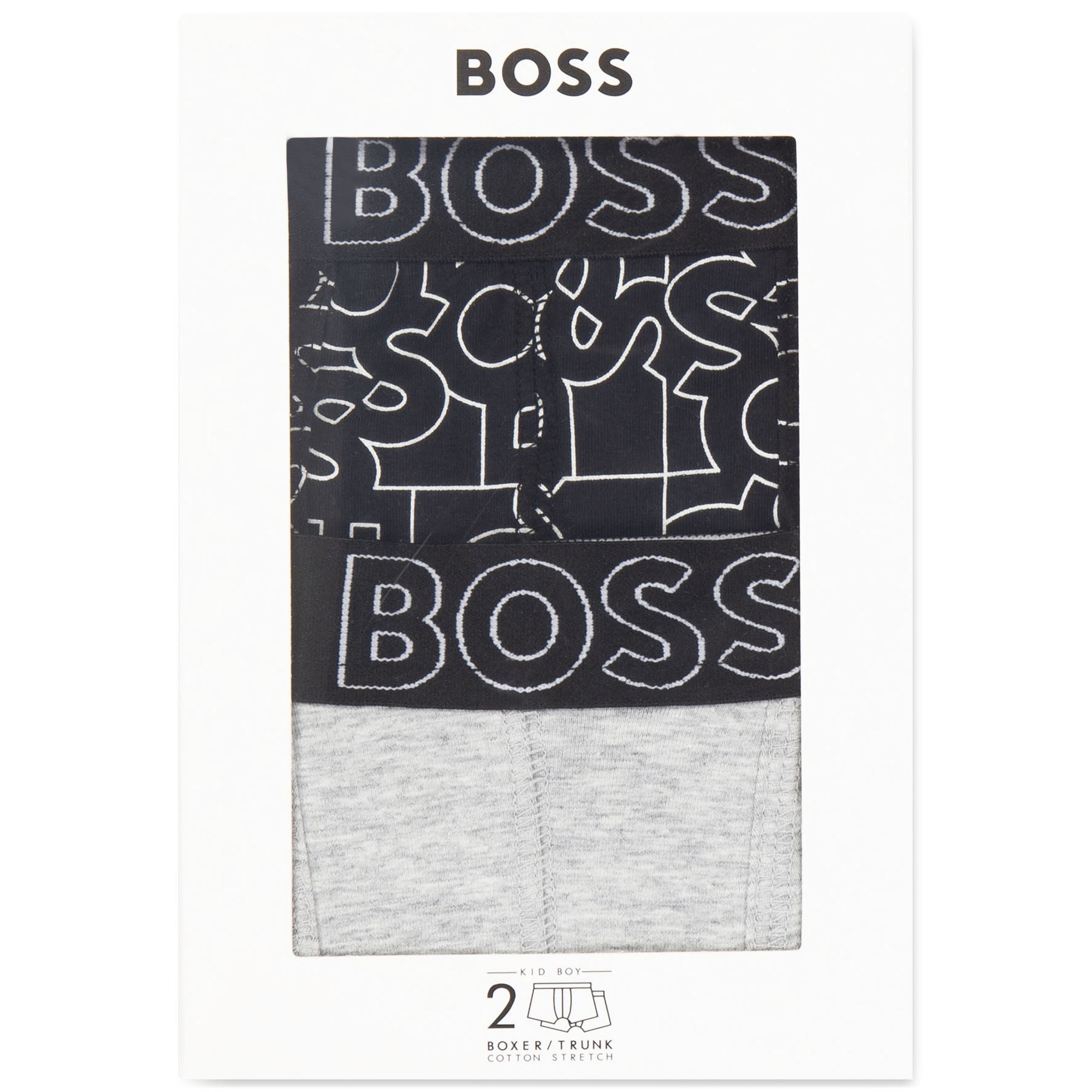 Boys Black Cotton Underwear Set(2 Pack)