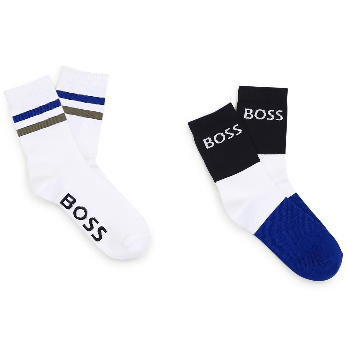 Boys White Logo Socks(2 Pack)