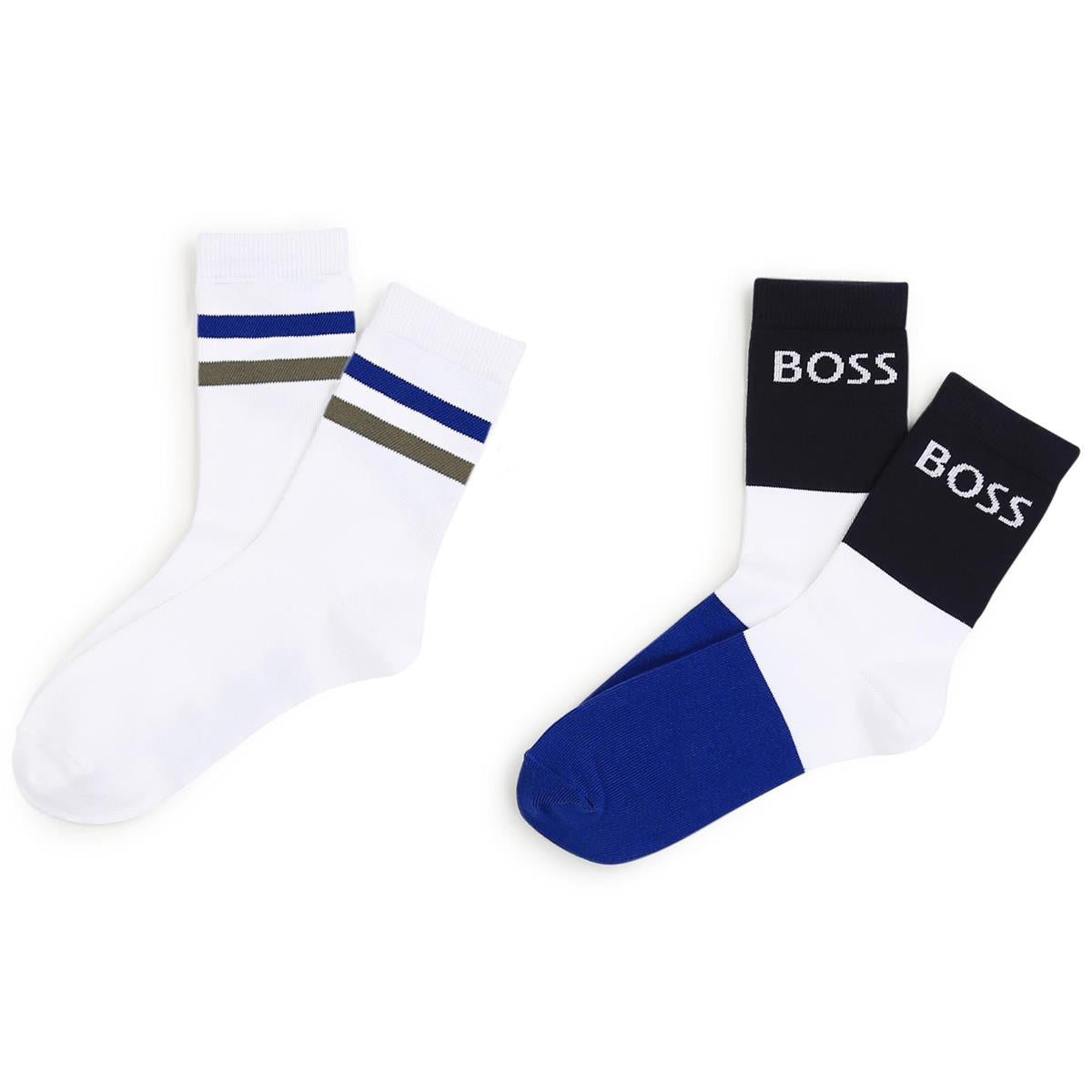 Boys White Logo Socks(2 Pack)