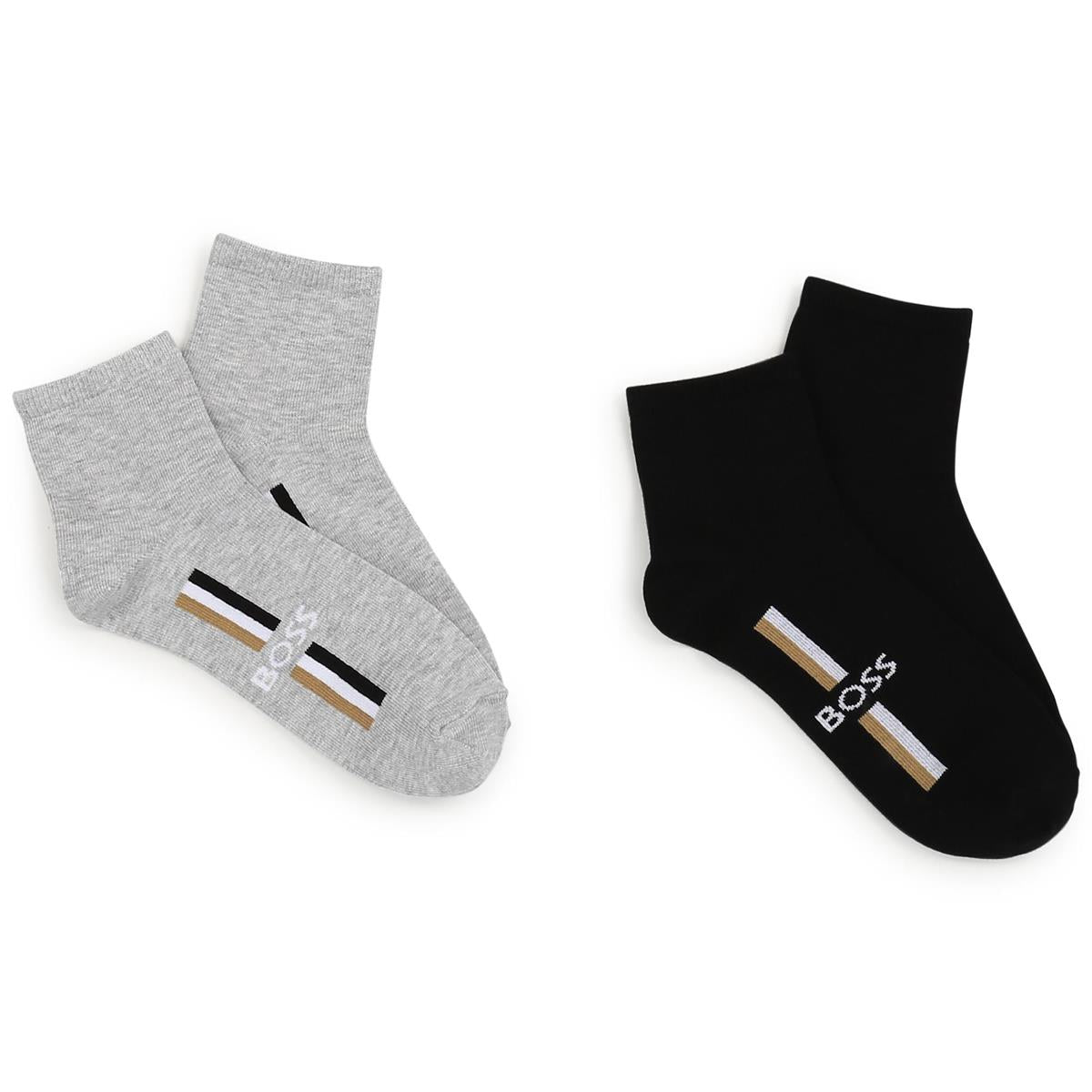 Boys Grey Logo Socks(2 Pack)