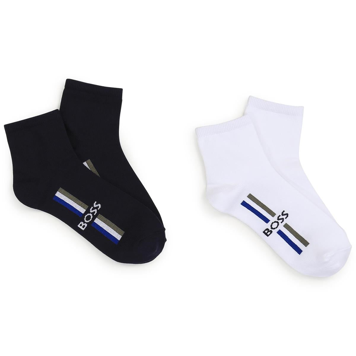 Boys Black Logo Socks(2 Pack)