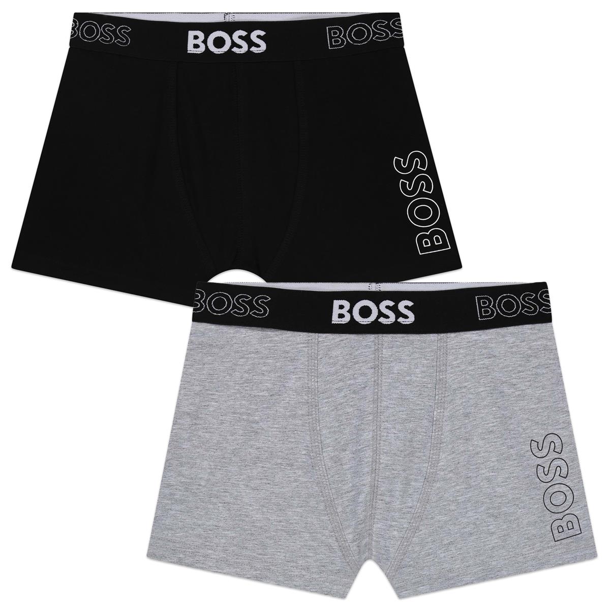 Boys Black Logo Underwear Set(2 Pack)