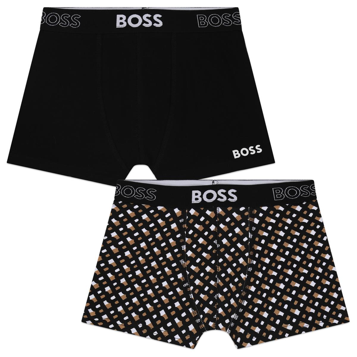 Boys Black Logo Underwear Set(2 Pack)