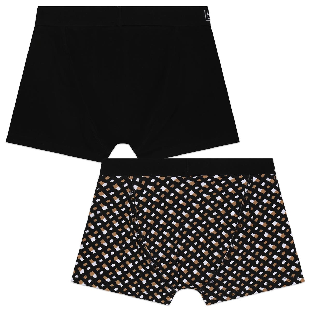 Boys Black Logo Underwear Set(2 Pack)