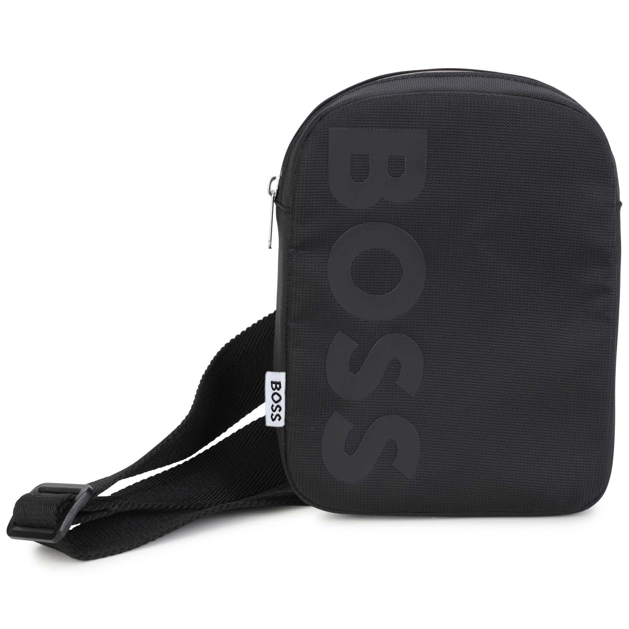 Boys Black Logo Shoulder Bag