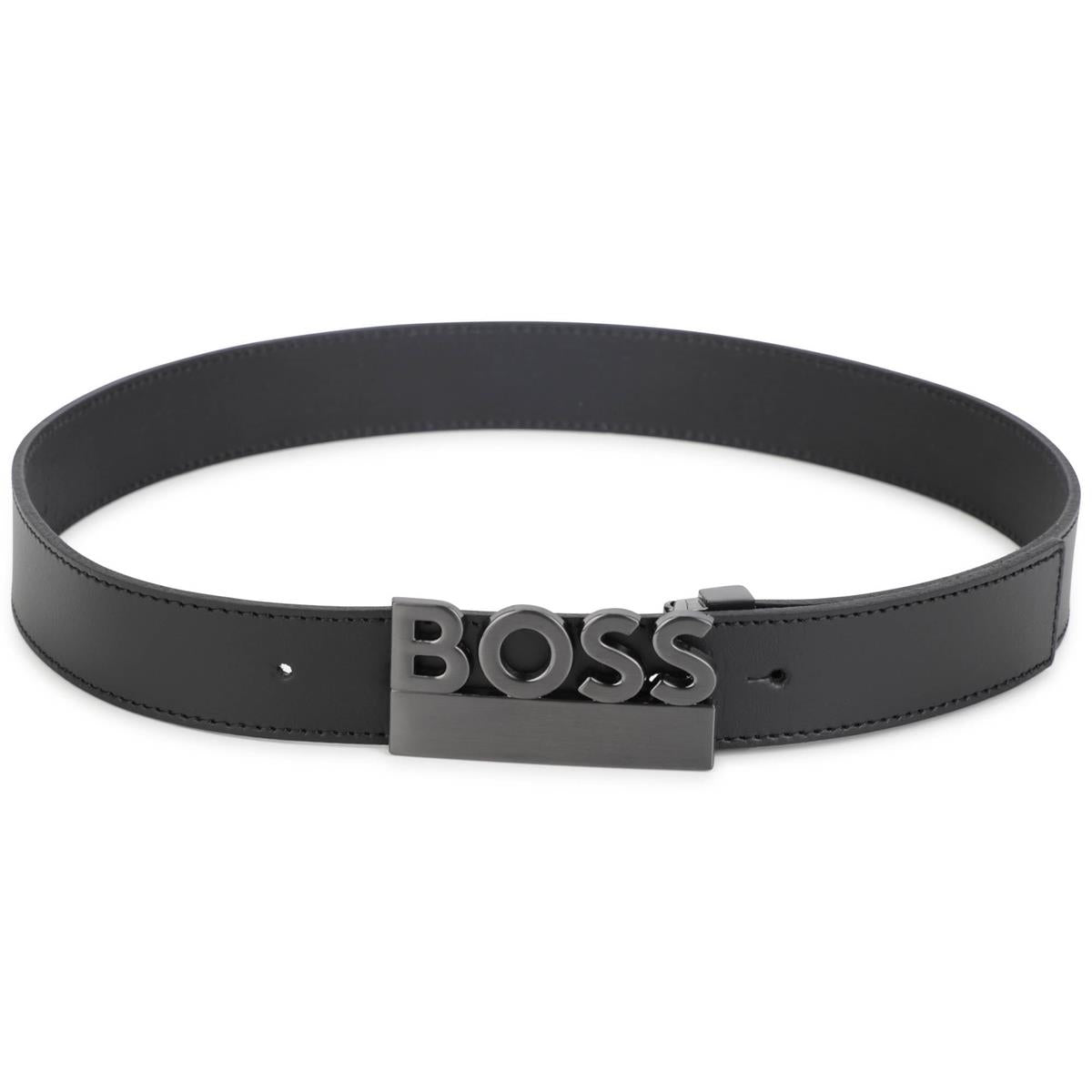 Boys Black Logo Belt