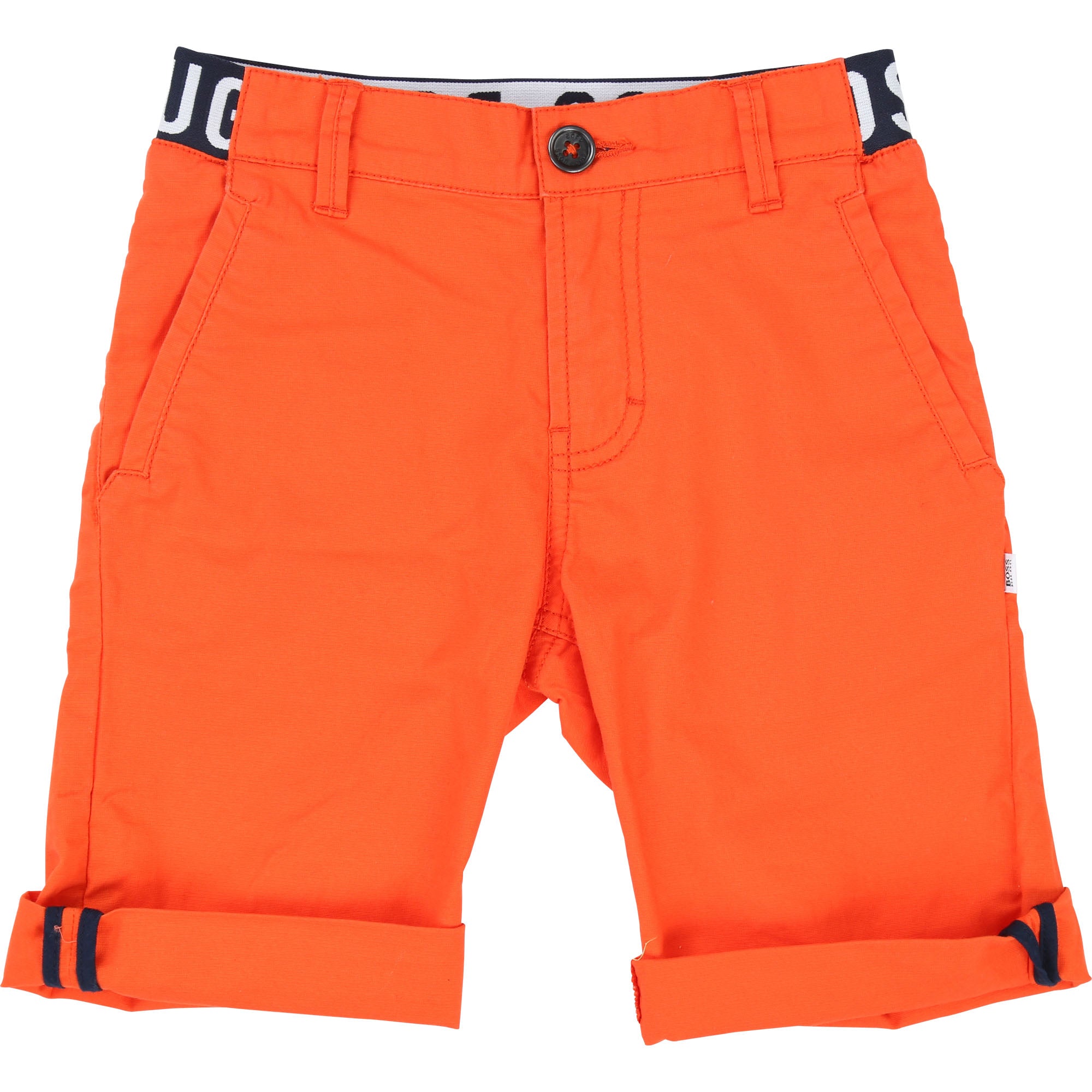 Boys Orange Red Cotton Shorts
