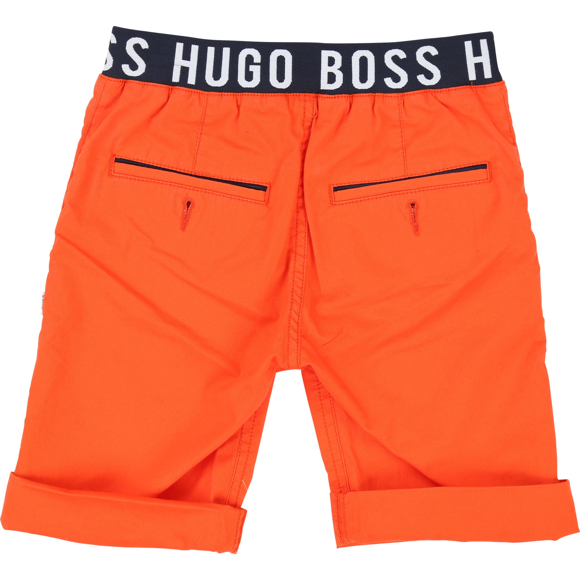 Boys Orange Red Cotton Shorts