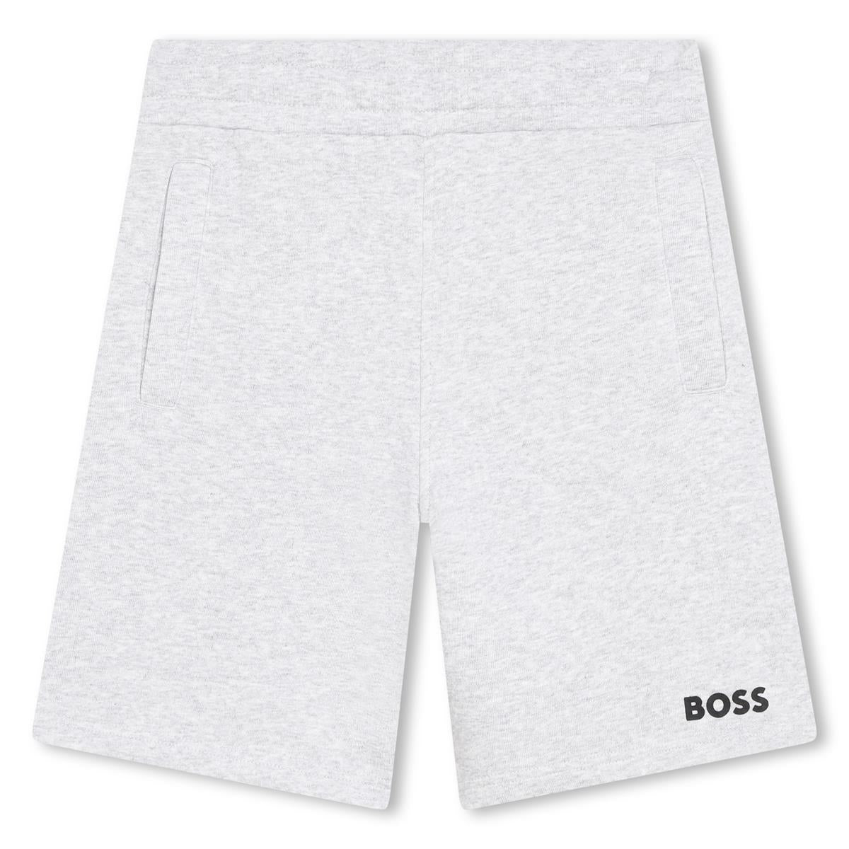 Boys Light Grey Cotton Shorts