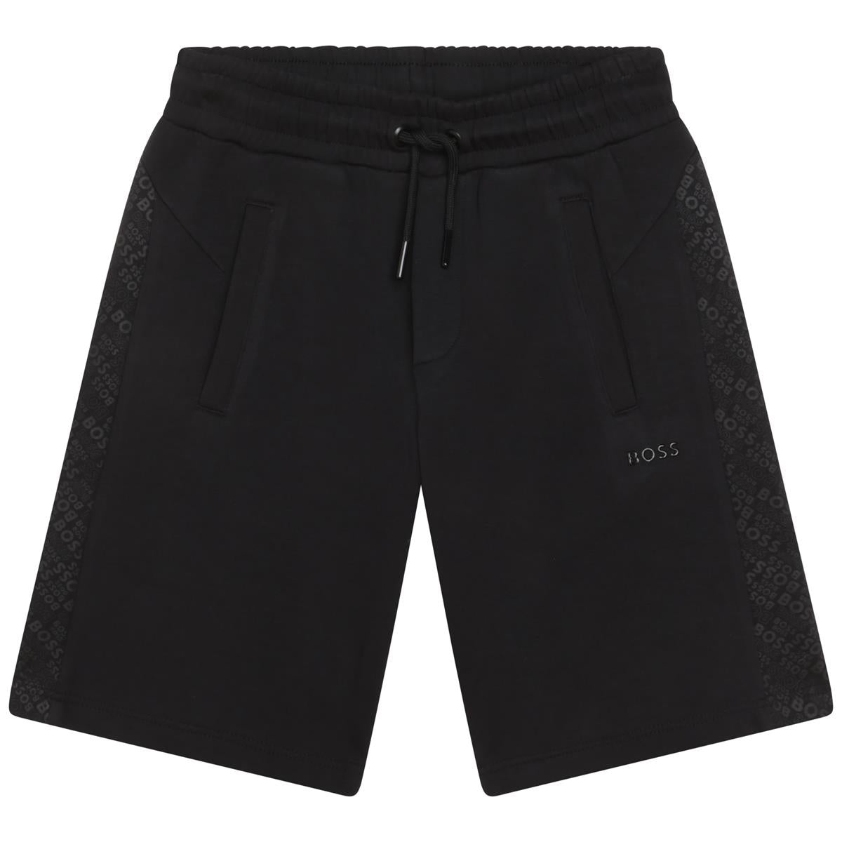 Boys Black Cotton Shorts