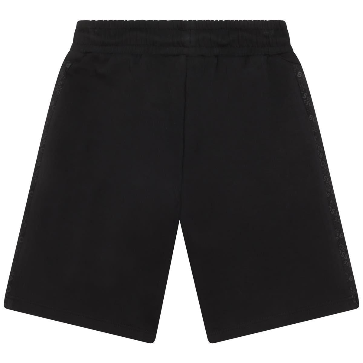 Boys Black Cotton Shorts