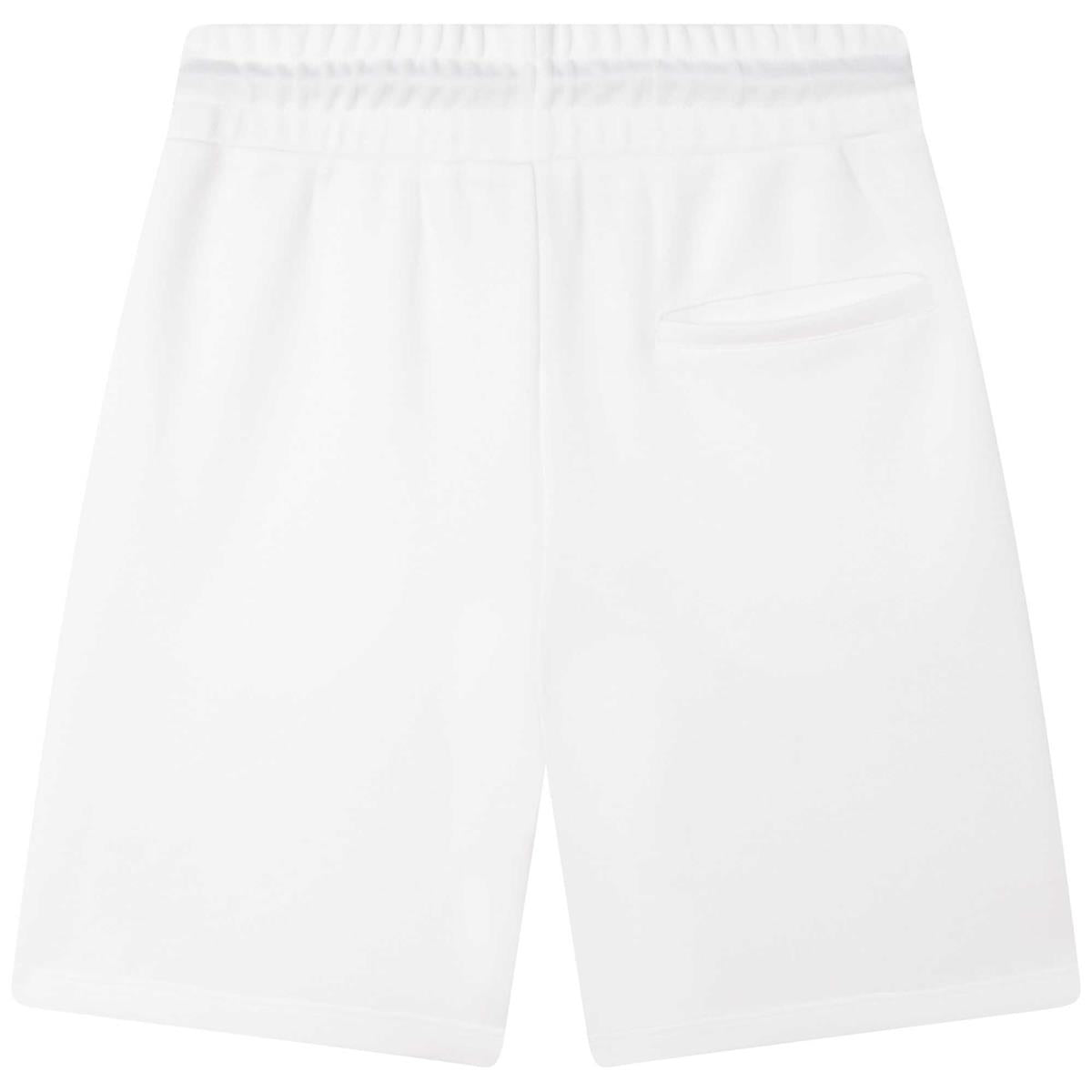 Boys White Cotton Shorts