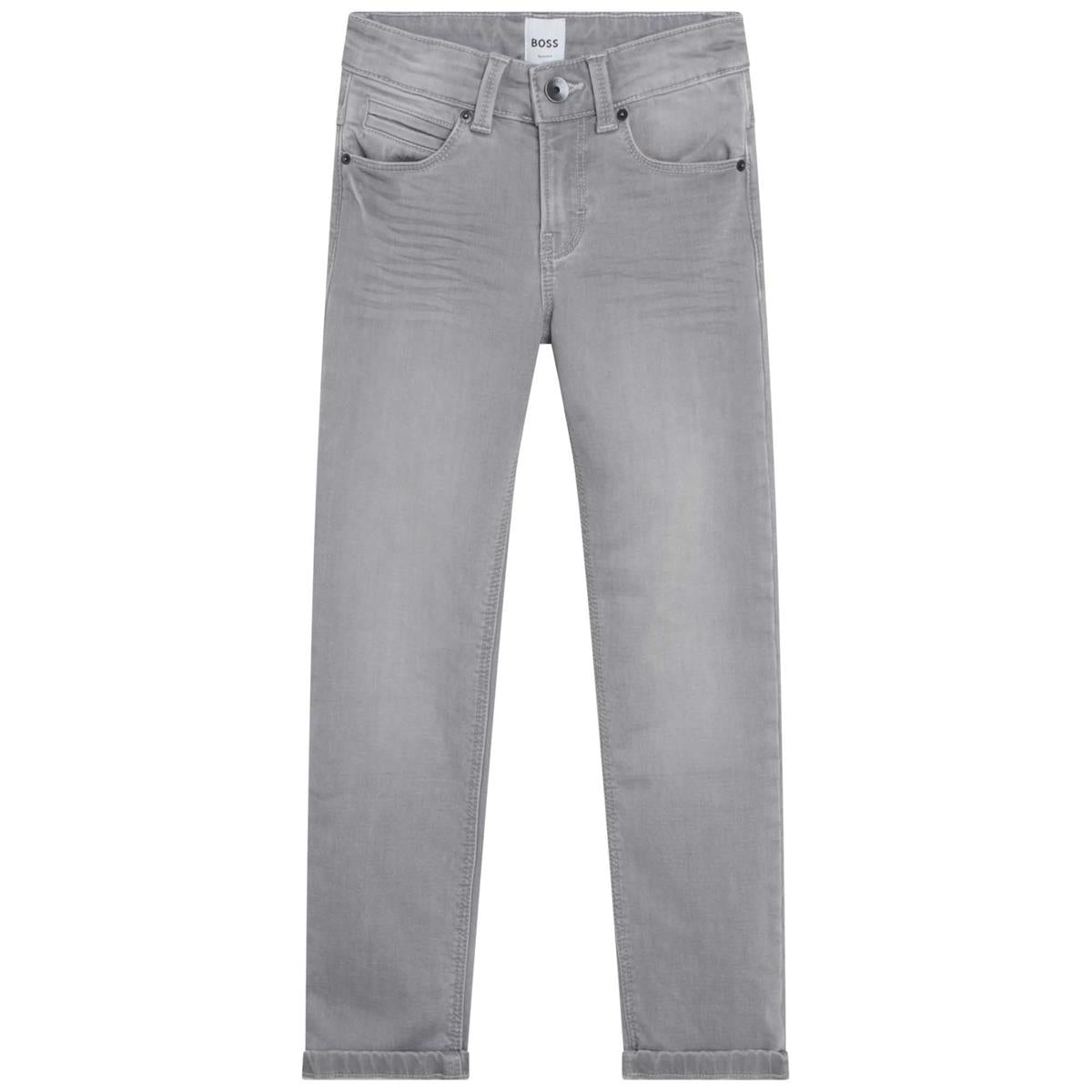 Boys Grey Denim Trousers