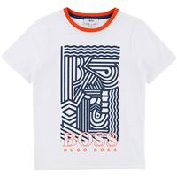 Boys White Printed Cotton Jersey T-shirt