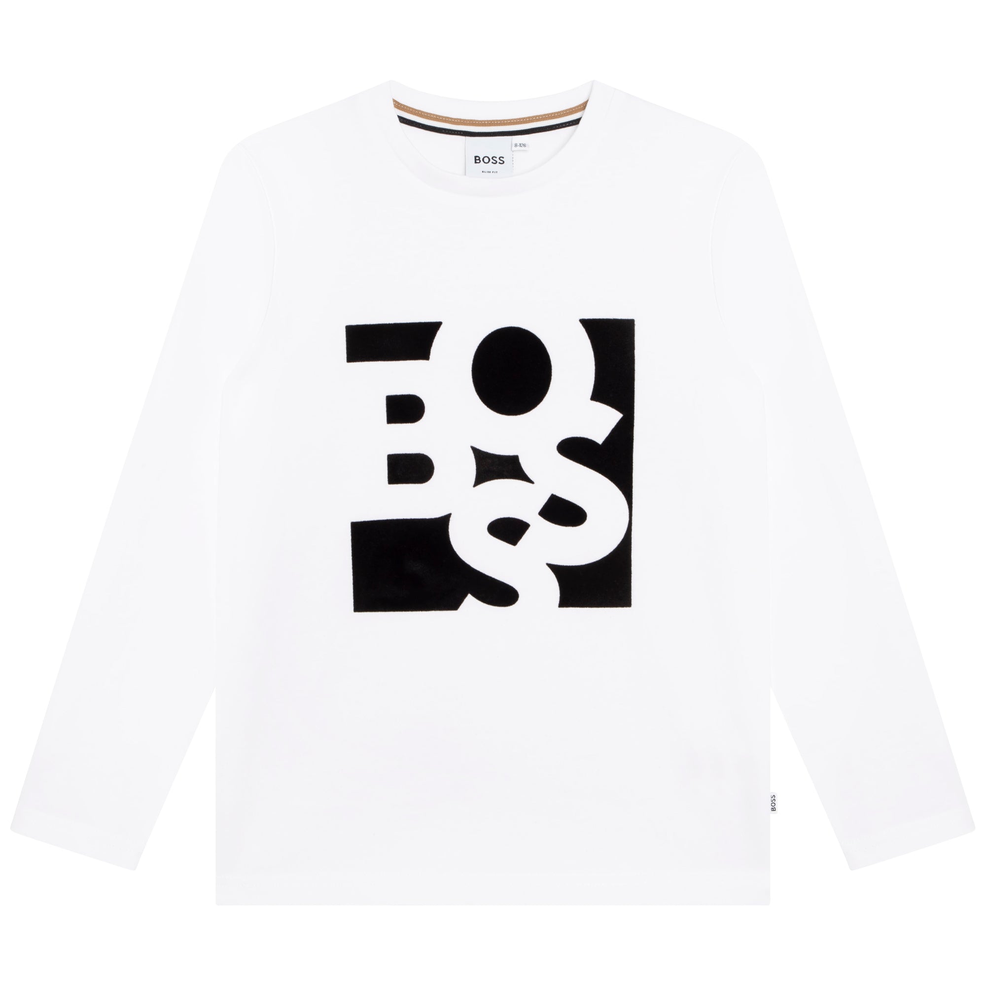 Boys White Logo Cotton T-Shirt