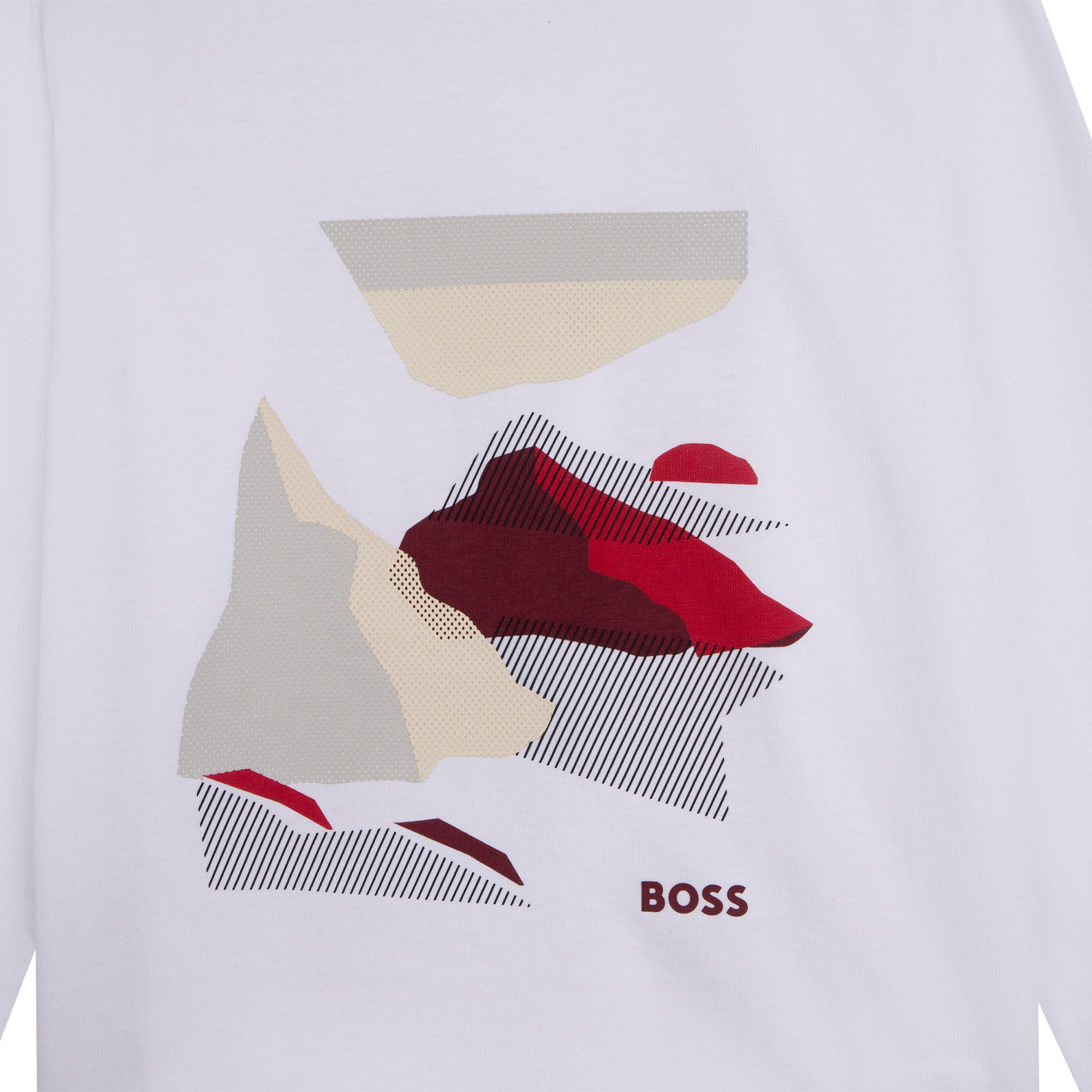 Boys White Printed Cotton T-Shirt