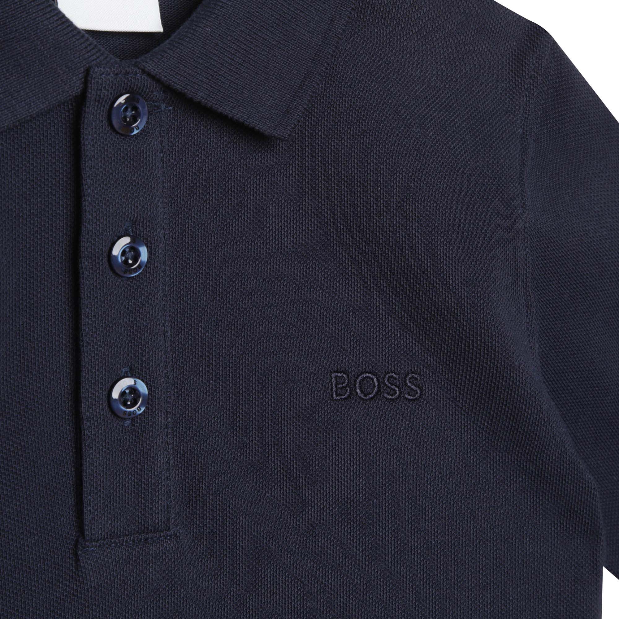 Boys Blue Cotton Polo Shirt