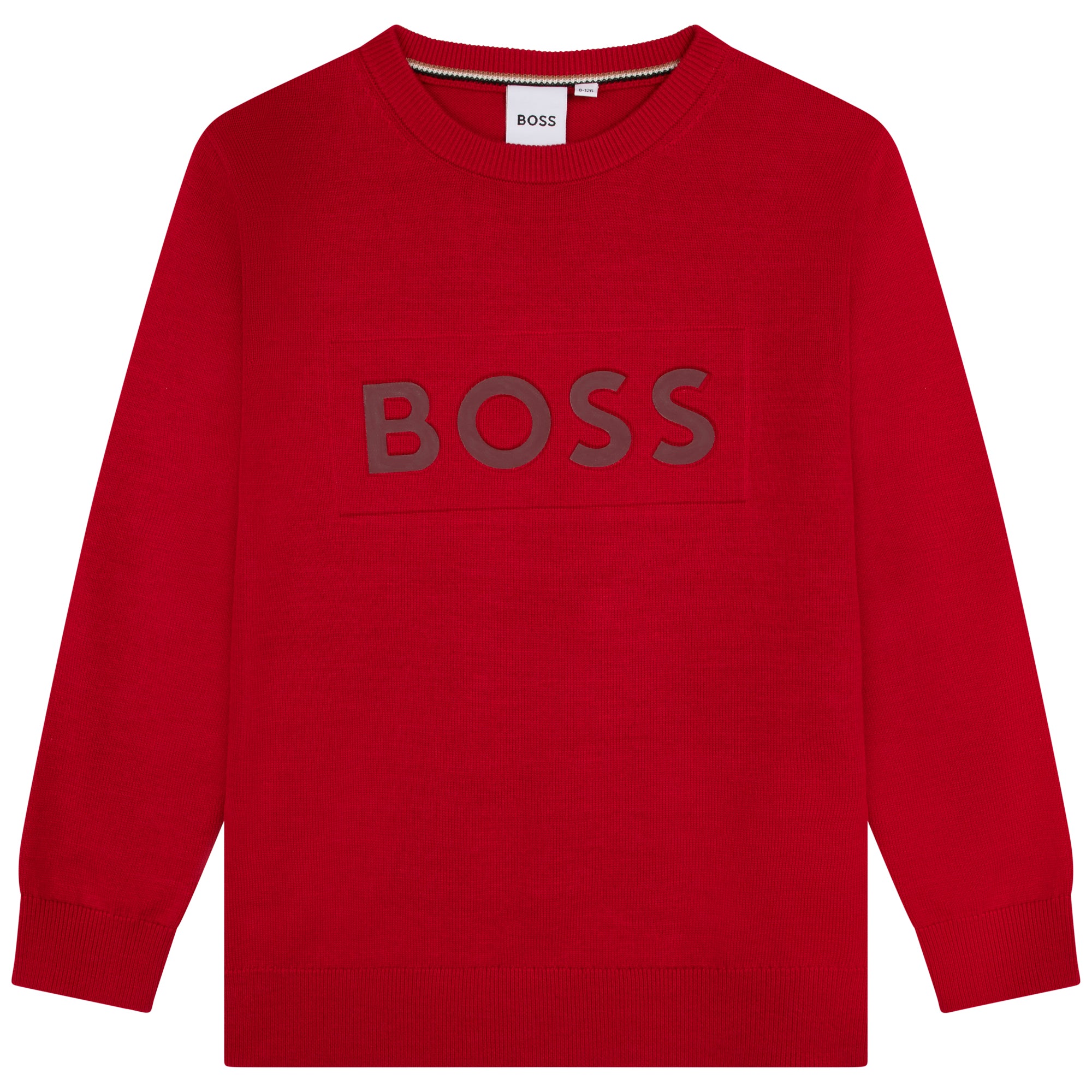 Boys Red Logo Cotton Sweatshirt