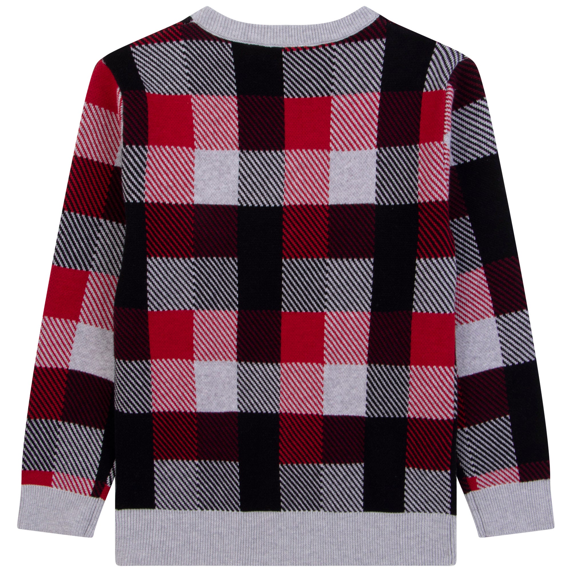 Boys Grey Check Cotton Sweatshirt