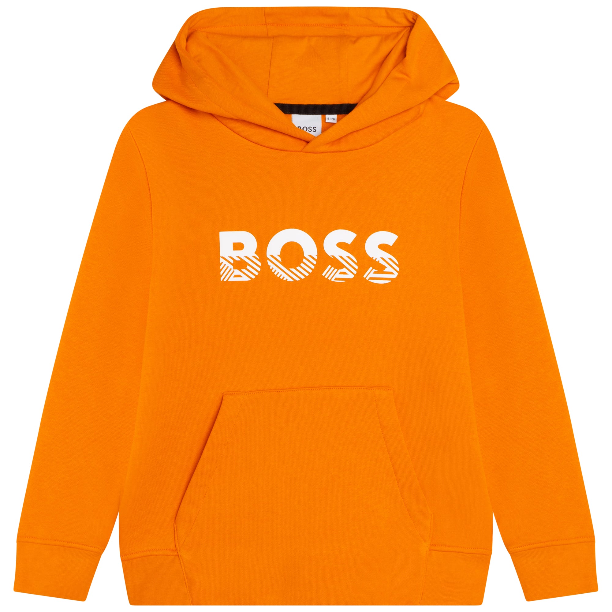 Boys Orange Hooded Cotton Sweatshirt