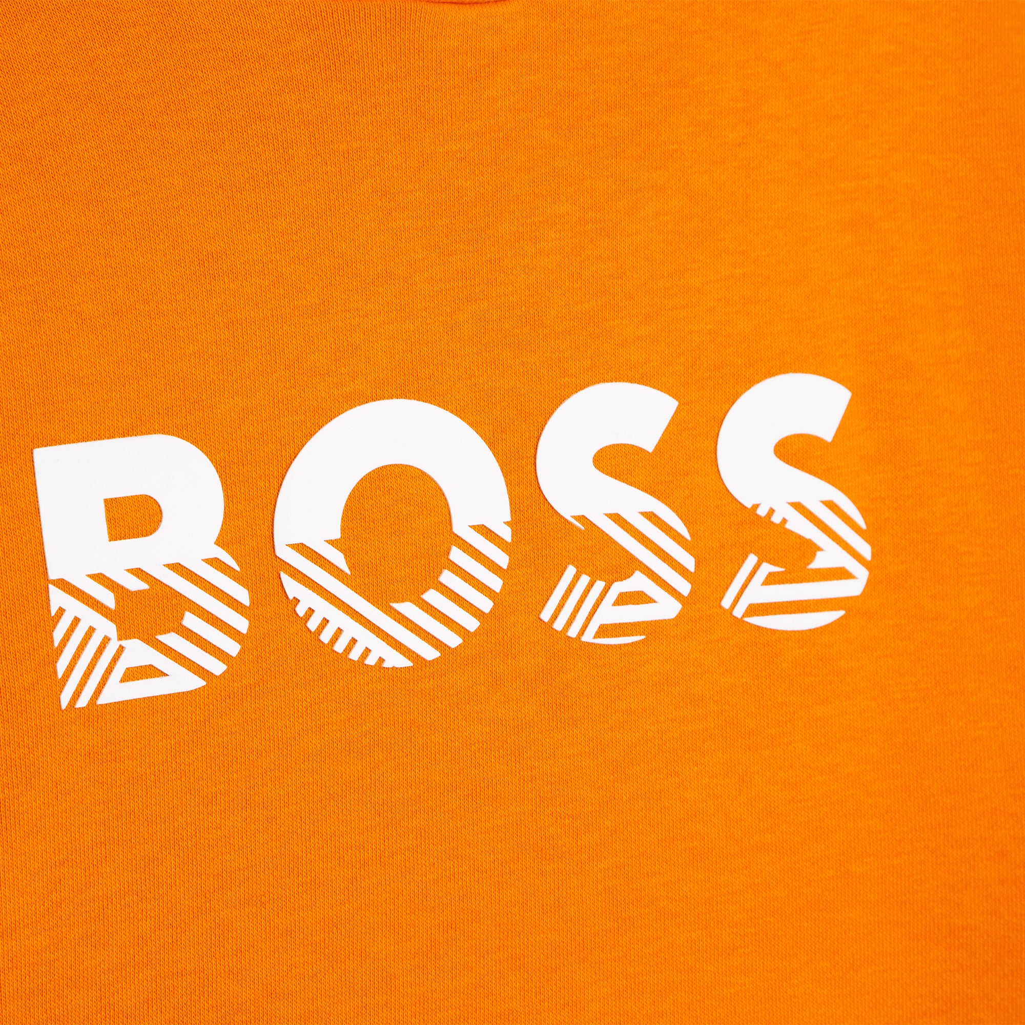 Boys Orange Hooded Cotton Sweatshirt