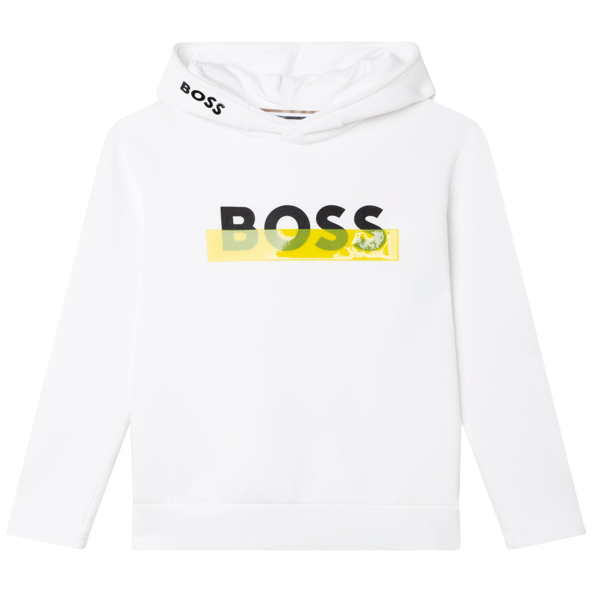 Boys White Logo Hooded Sweatshirt