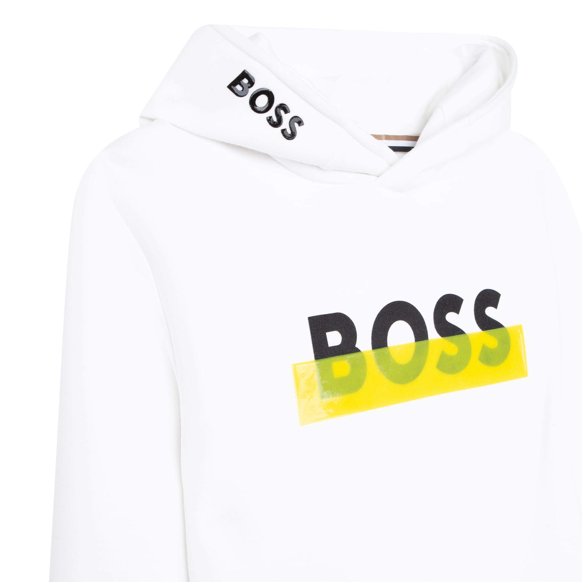 Boys White Logo Hooded Sweatshirt