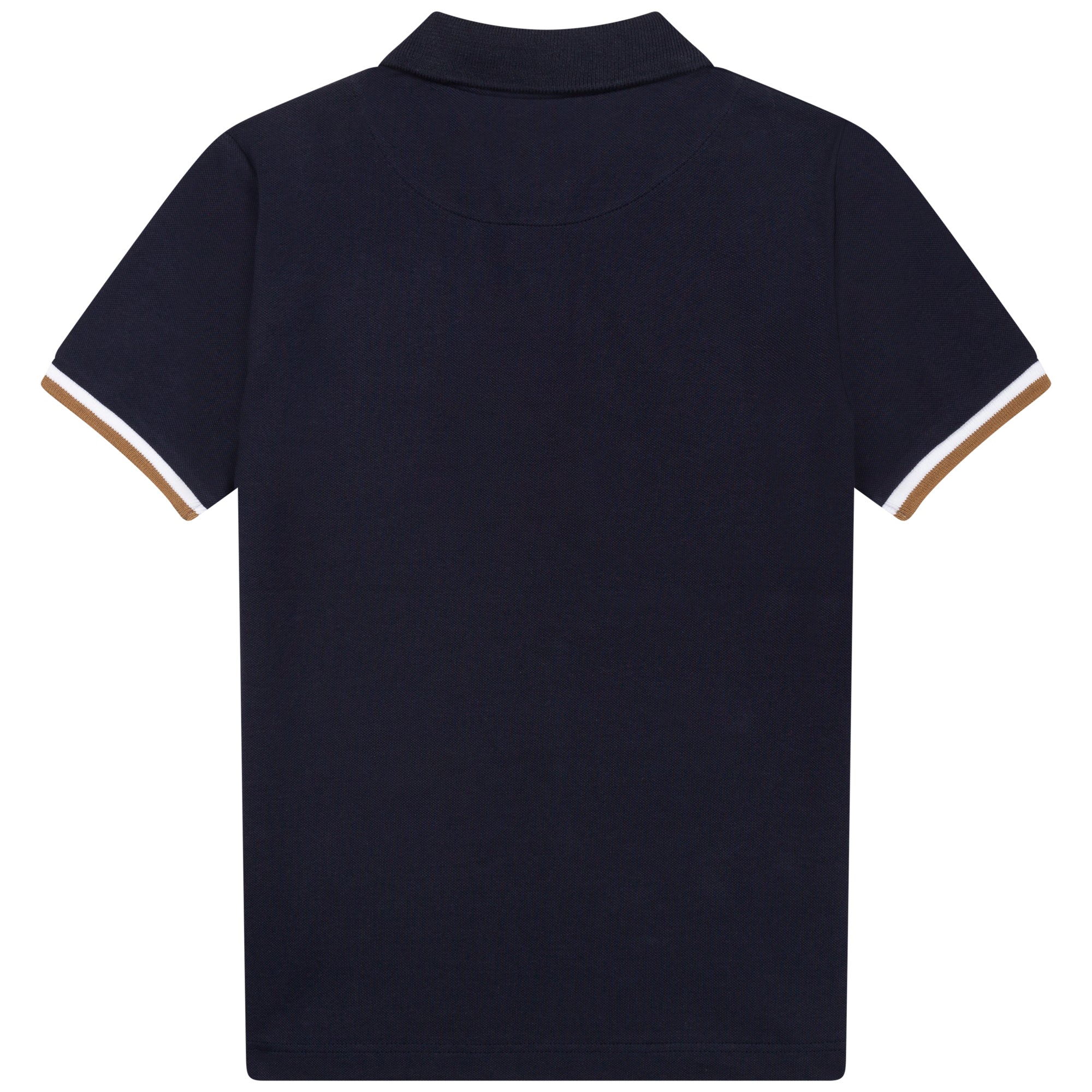 Boys Navy Blue Logo Cotton Polo Shirt