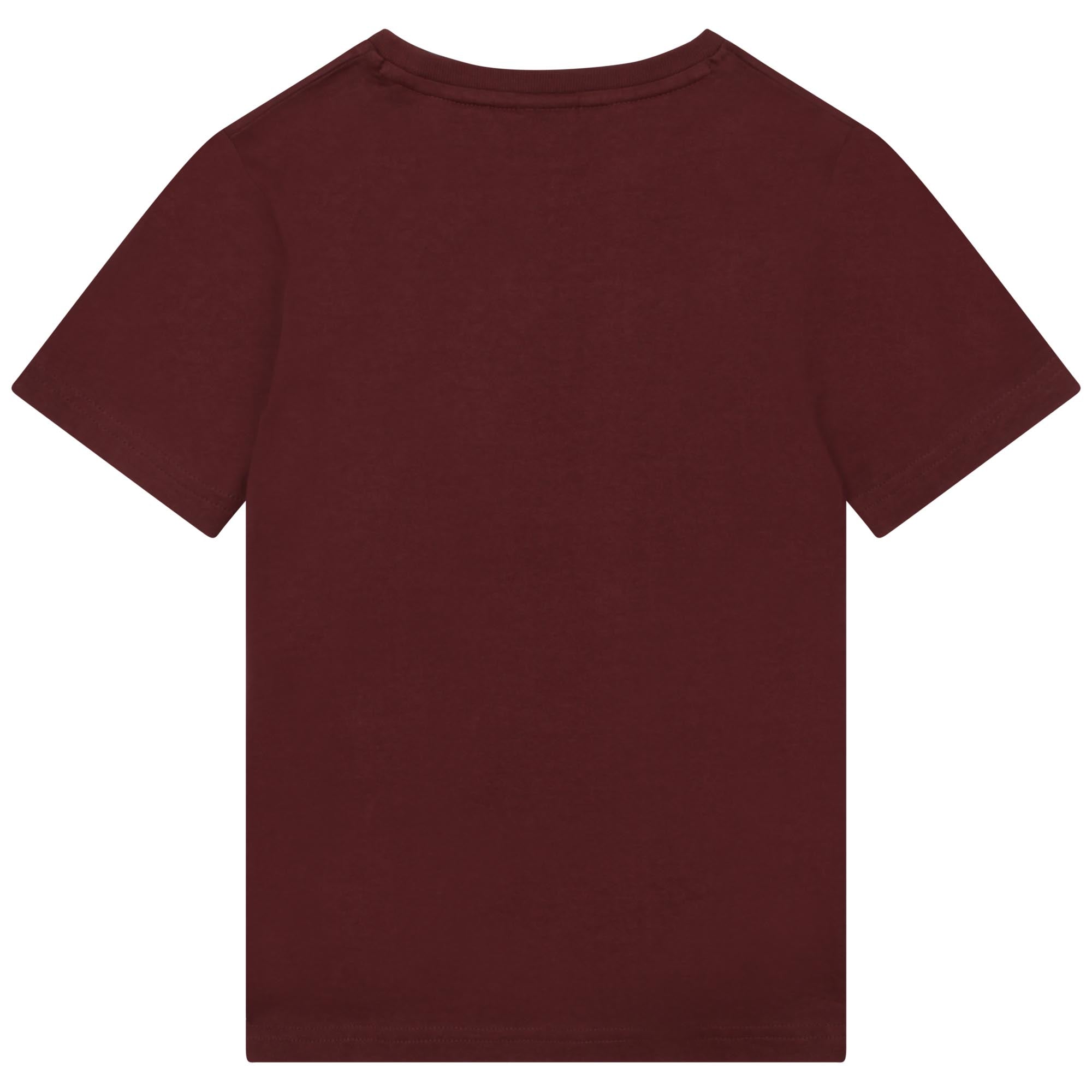 Boys Dark Red Cotton T-Shirt