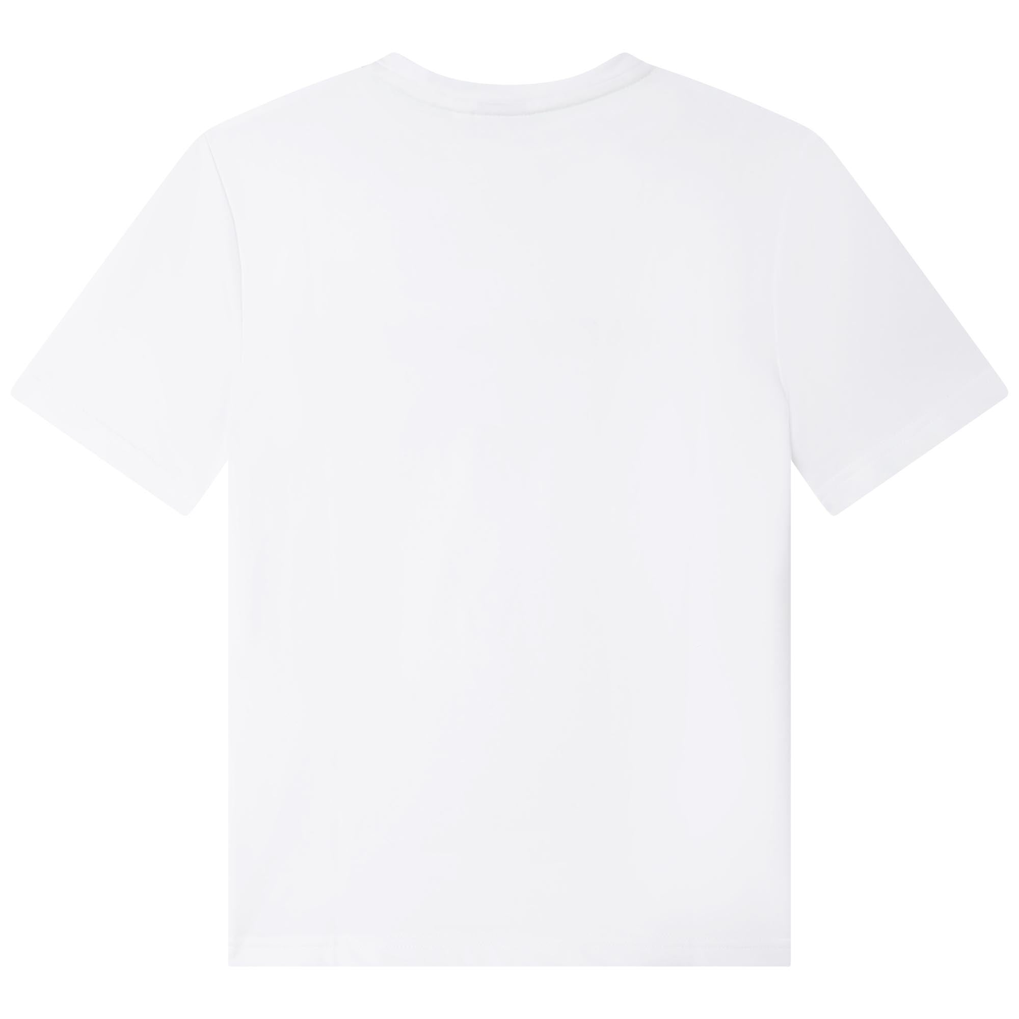 Boys White Logo Cotton T-Shirt
