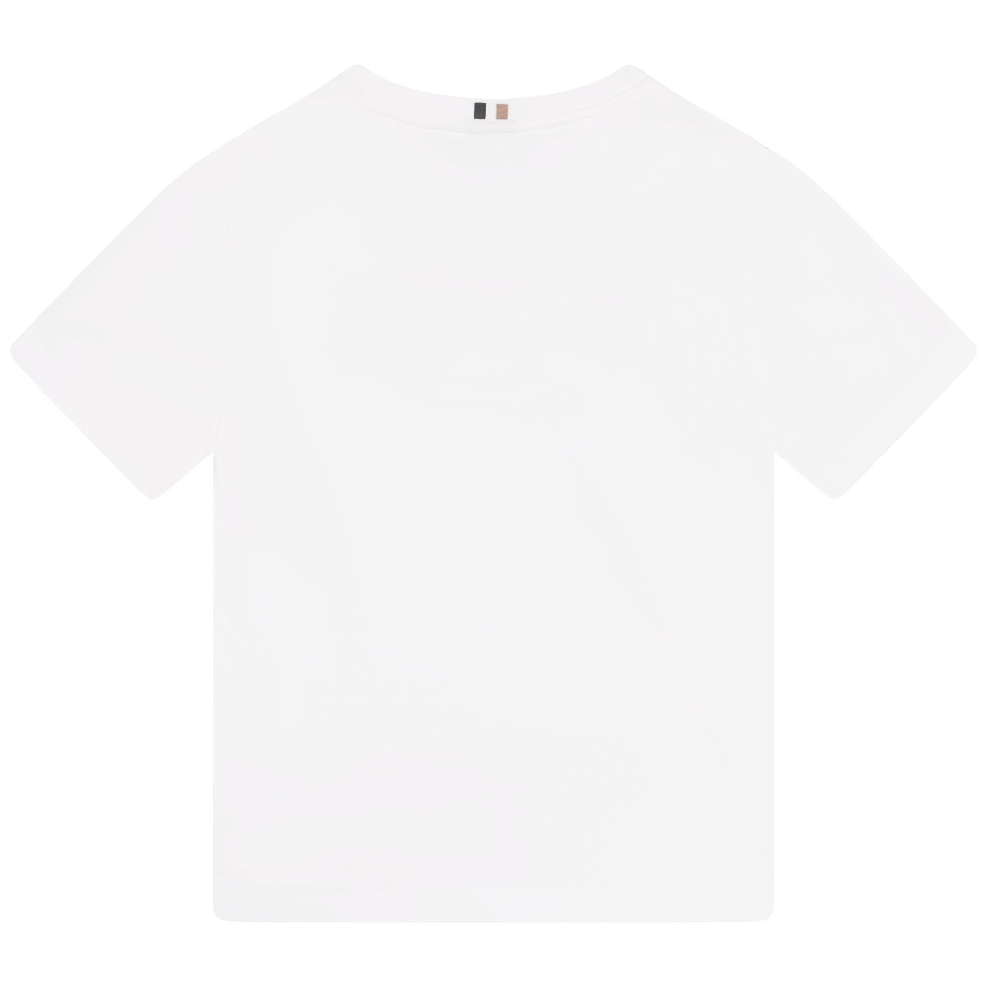 Boys White Logo Cotton T-Shirt