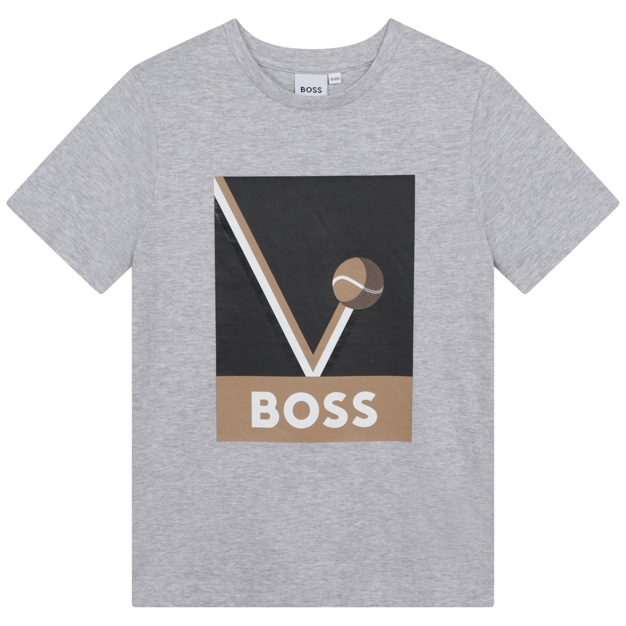 Boys Grey Logo Cotton T-Shirt