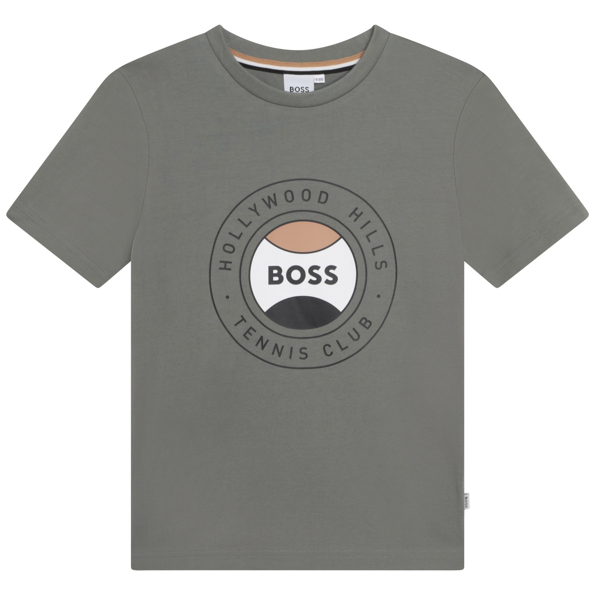 Boys Dark Green Logo Cotton T-Shirt
