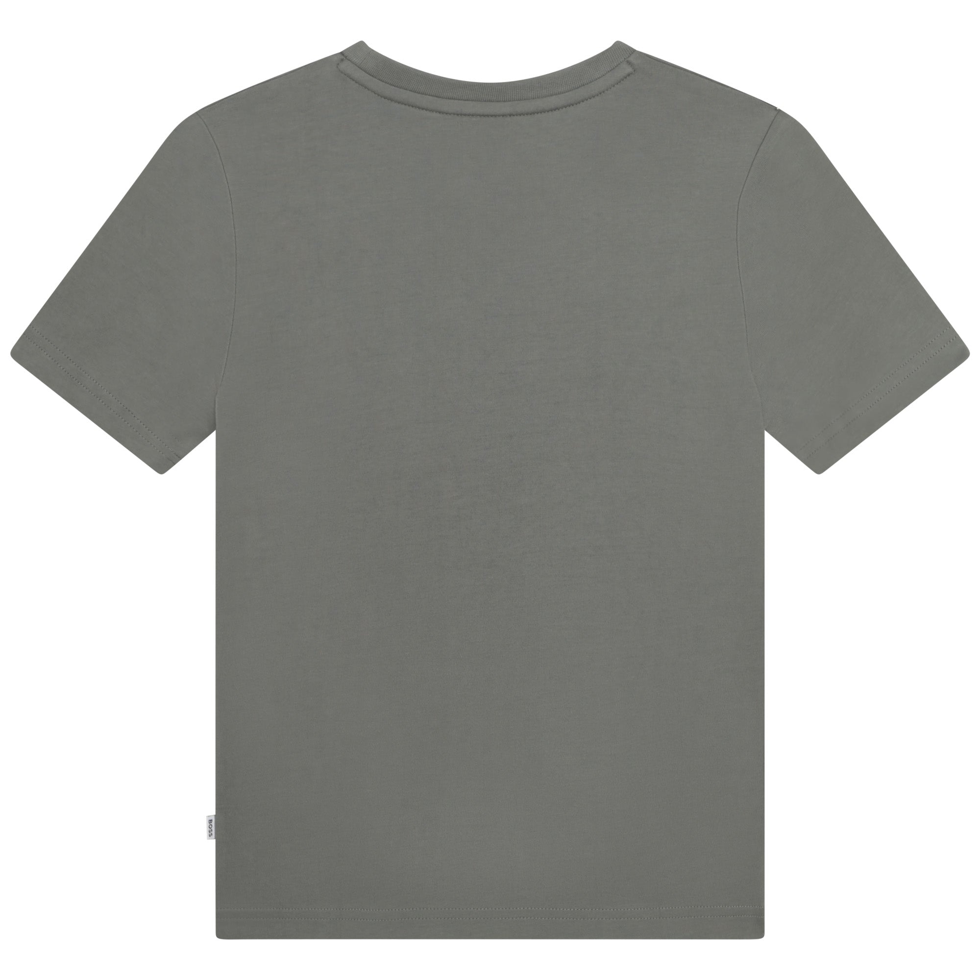 Boys Dark Green Logo Cotton T-Shirt