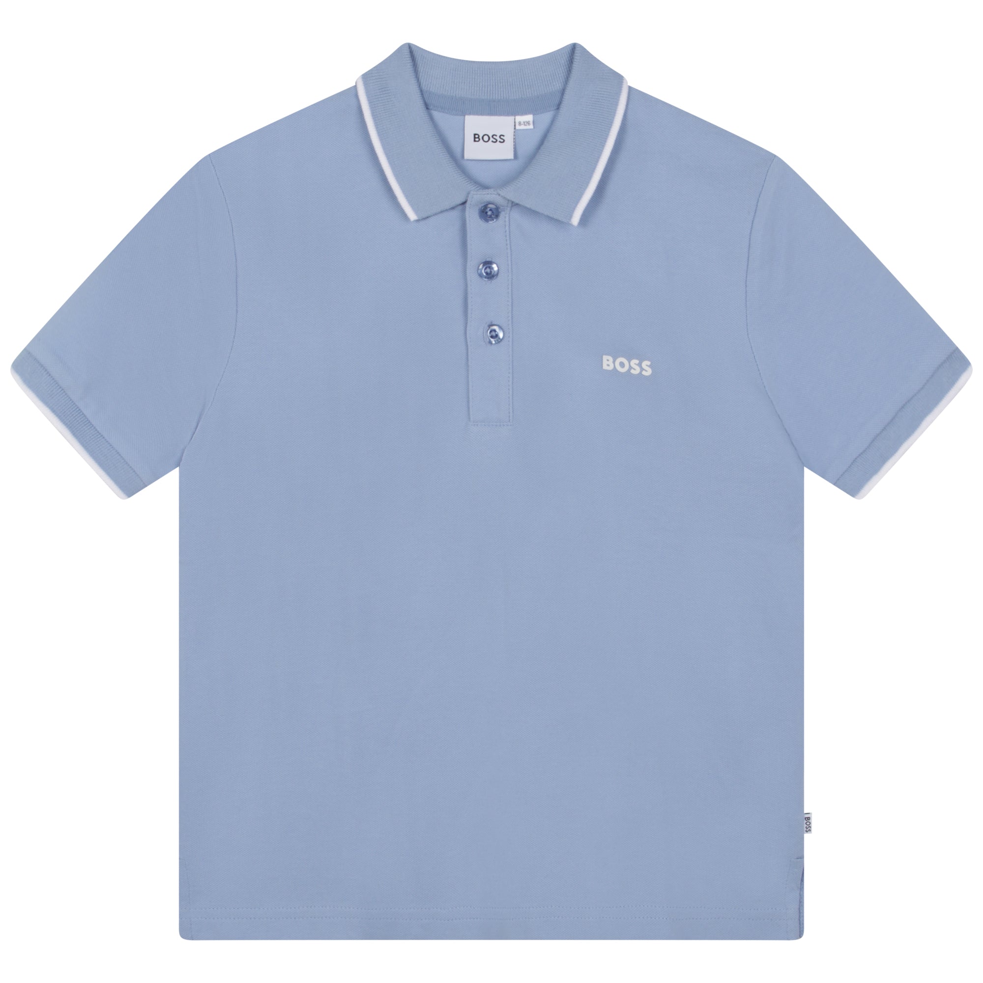 Boys Light Blue Cotton Polo Shirt