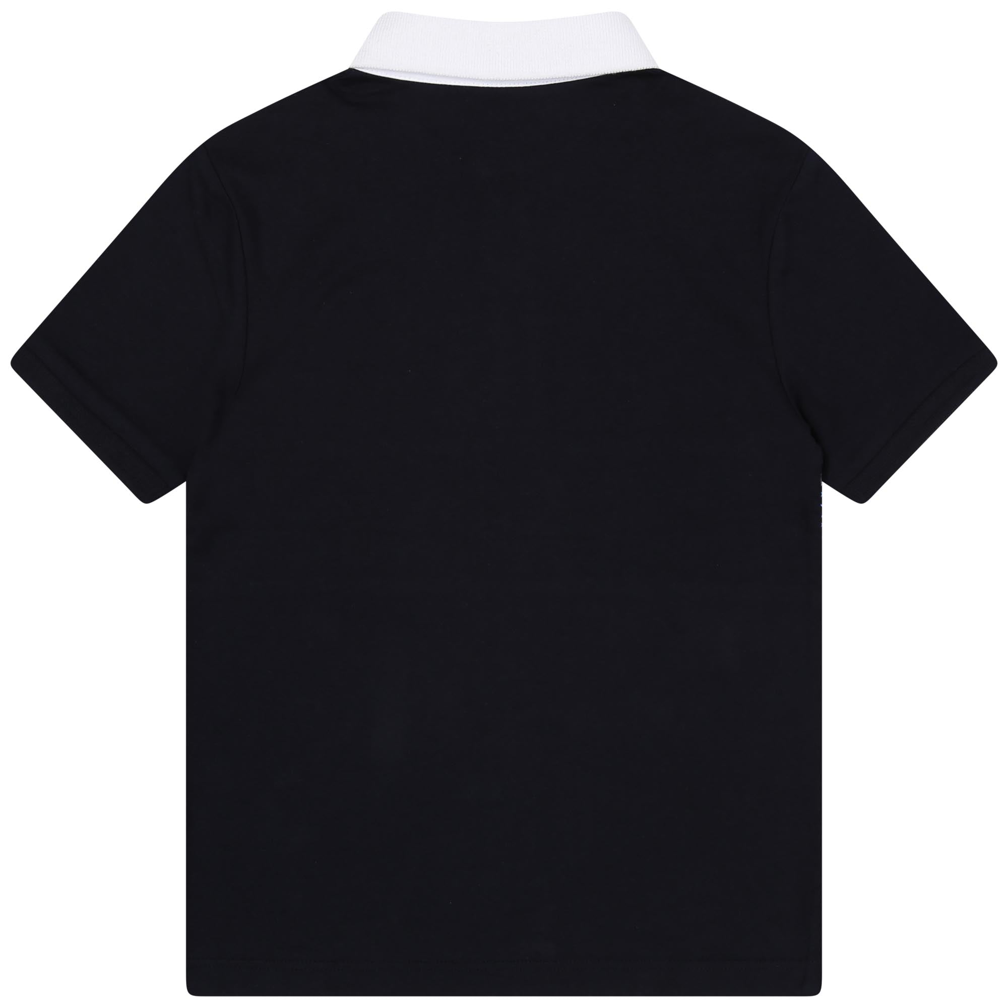 Boys Navy Logo Cotton Polo Shirt