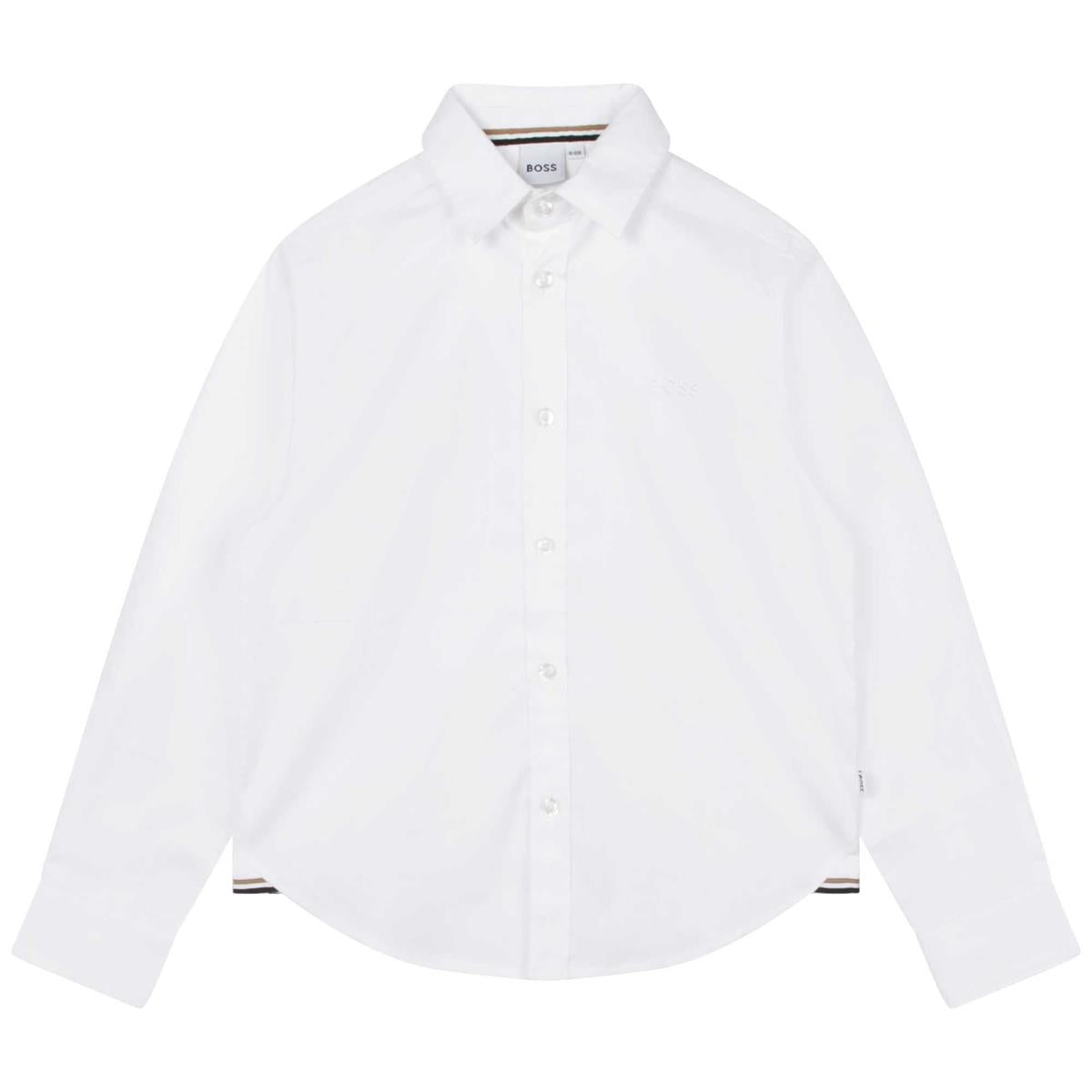 Boys White Cotton Shirt