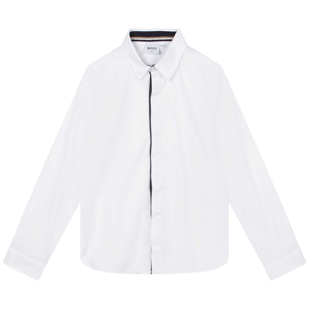 Boys White Cotton Shirt