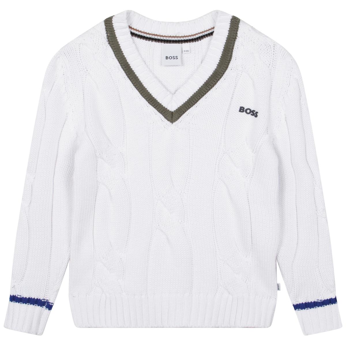 Boys White Sweater