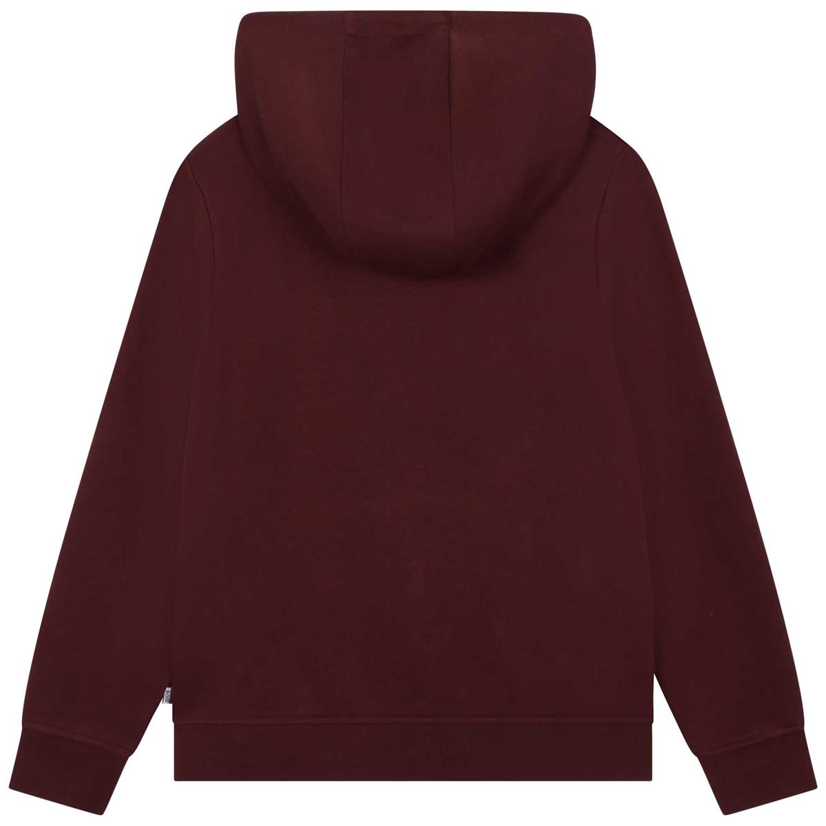 Boys & Girls Dark Red Hooded Sweatshirt