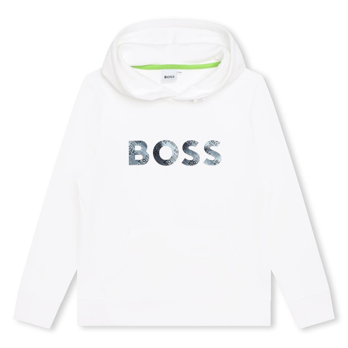 Boys White Hooded Sweatshirt