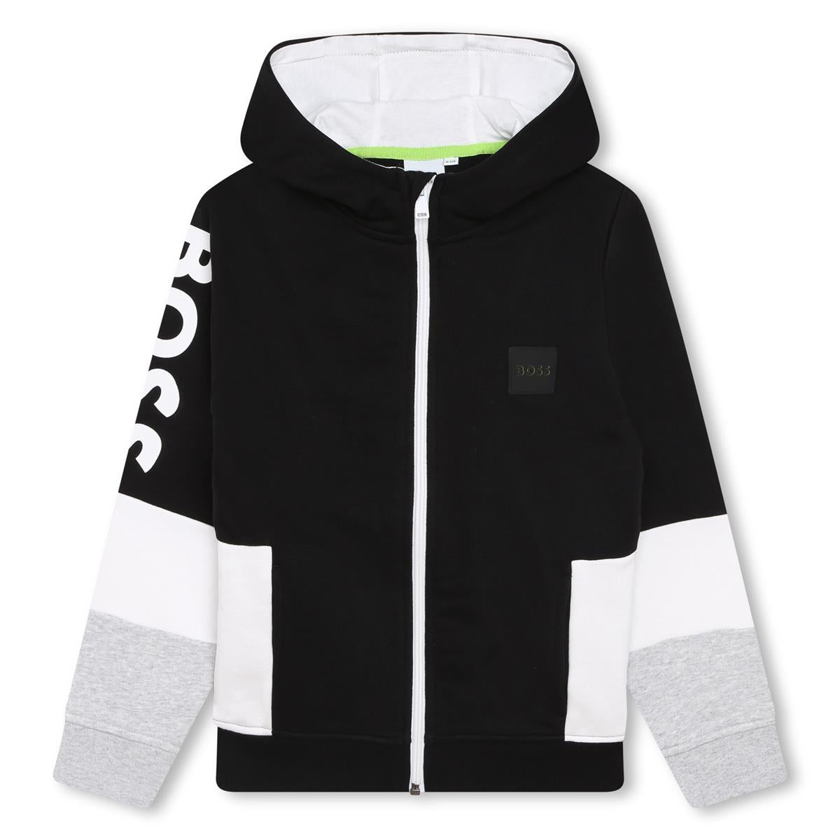 Boys Black Zip-Up Top